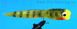 Ghost Fiber Jerk Bait Olive щука нахлыстом, ловля щуки нахлыстом, стримеры для щуки