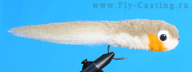 Ghost Fiber Jerk Bait Grey щука нахлыстом, ловля щуки нахлыстом, стримеры для щуки